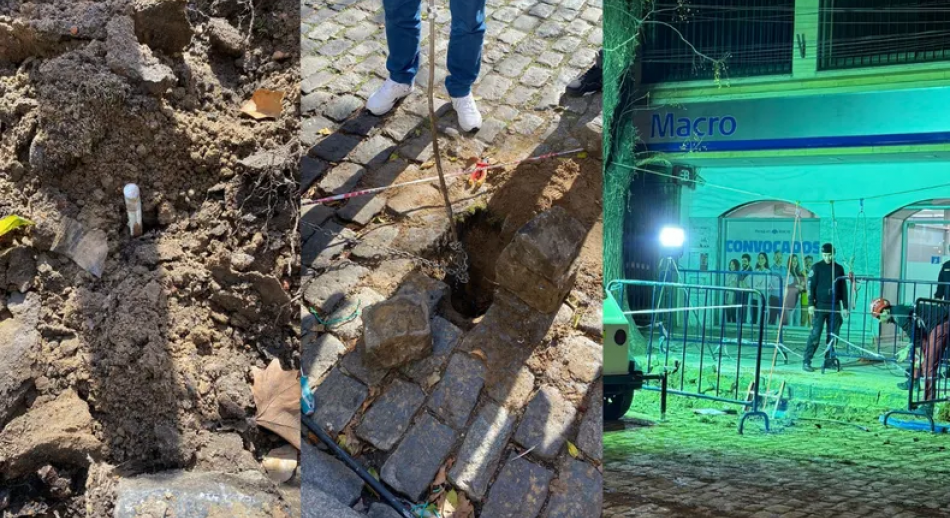 Descubren un túnel de casi 3 metros hecho para robar un banco en San Isidro