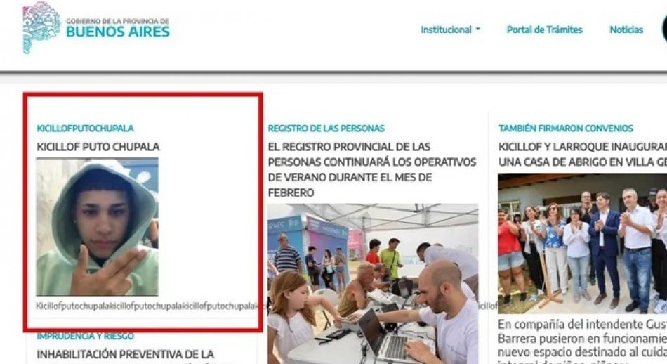Hackearon la web de la provincia de Buenos Aires con amenaza a Kicillof