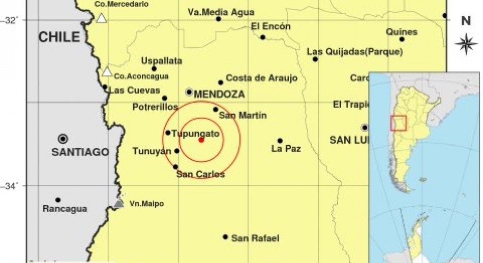 Un fuerte temblor se sintió este sábado en Mendoza